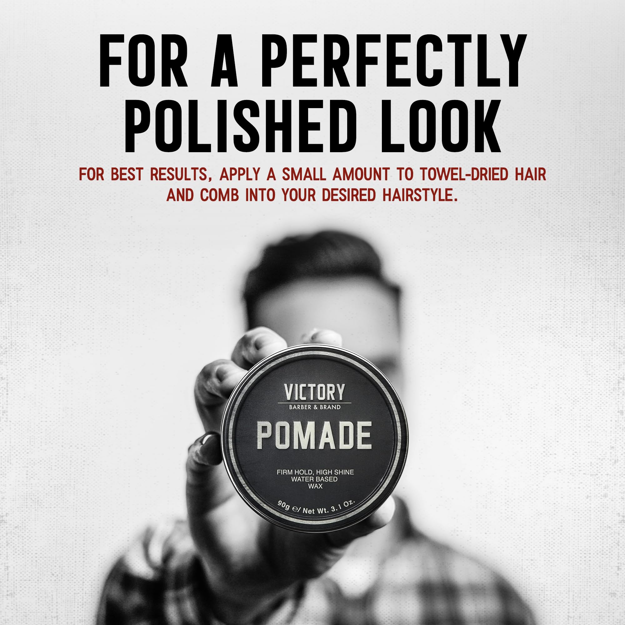 Victory Pomade made in USA packaging reflecting quality