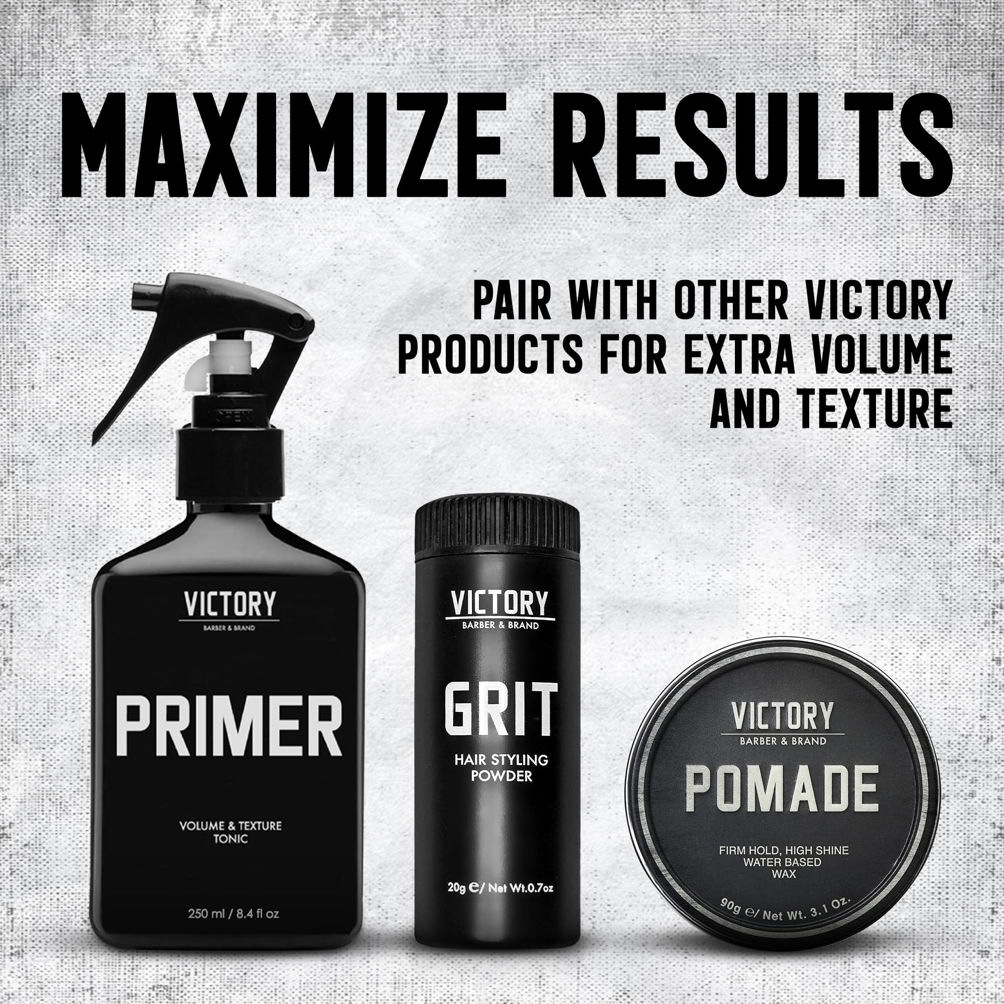 Victory Primer long-hair-hold demonstrates reliable texture for tough hair days.