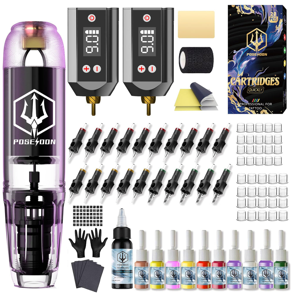 Vidattx Poseidon tattoo pen with ergonomic grip for smooth shading.