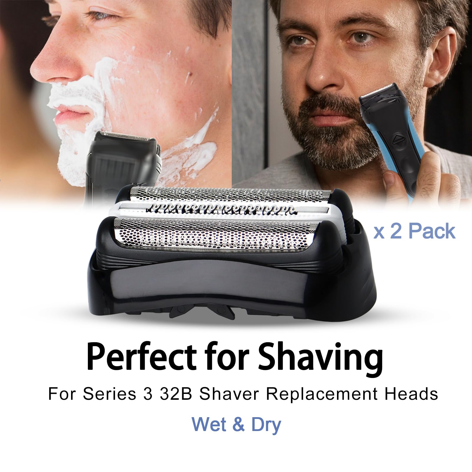 VIDSA 2-pack shaver heads ready for easy replacement and consistent performance.