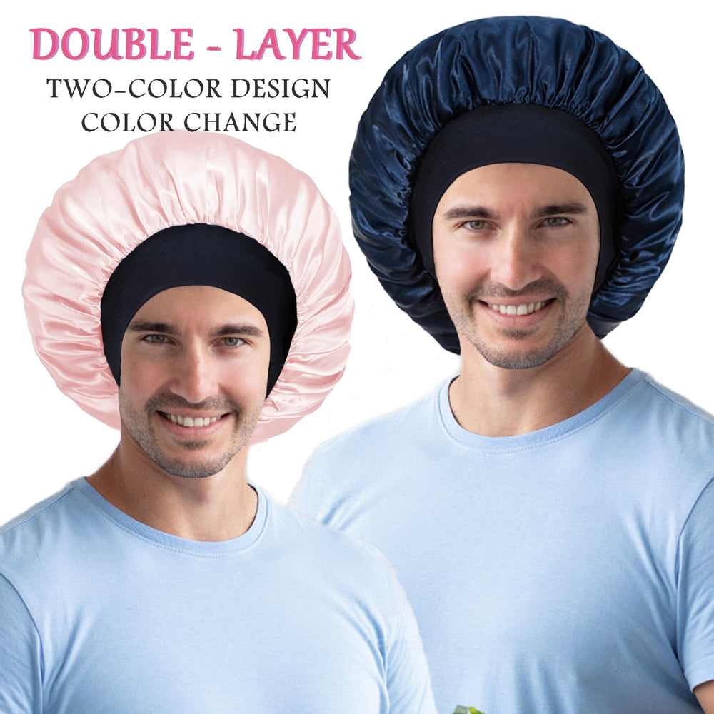 Vidsel 2pcs satin bonnet back view highlights breathable, fade-resistant fabric.