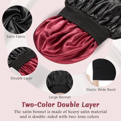 Vidsel 2pcs satin bonnet side view shows double-layer design for versatile wear.