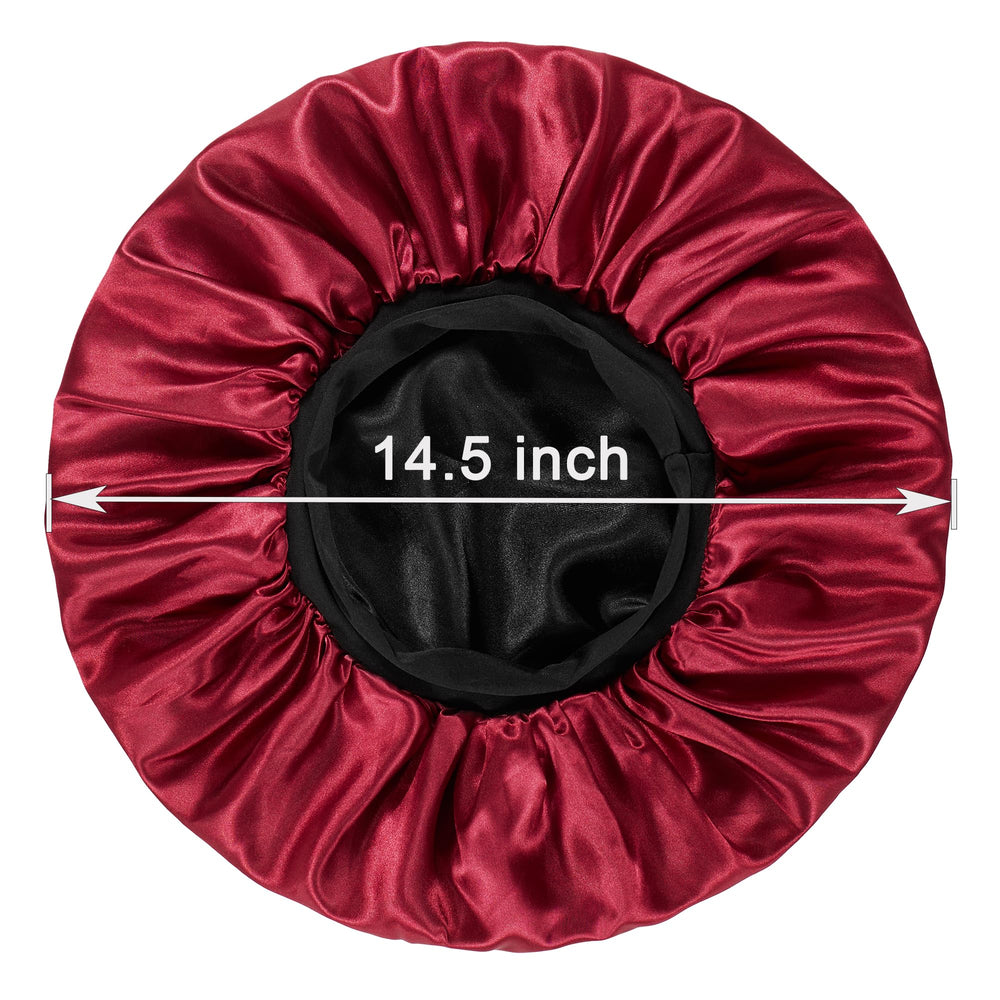 Vidsel satin bonnet wearing use demonstrates hair protection for curly and braided hair.