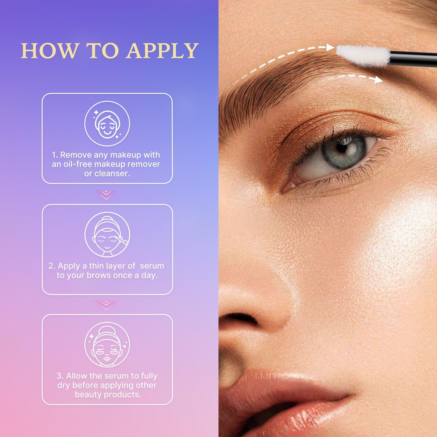 VieBeauti before after brows demonstrates potential fullness