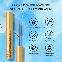 VieBeauti Lash Serum packaging highlights plant-based, cruelty-free formula.
