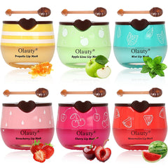 Vienflona bee lip balm honey pot jar shows moisture for soft lips all day.