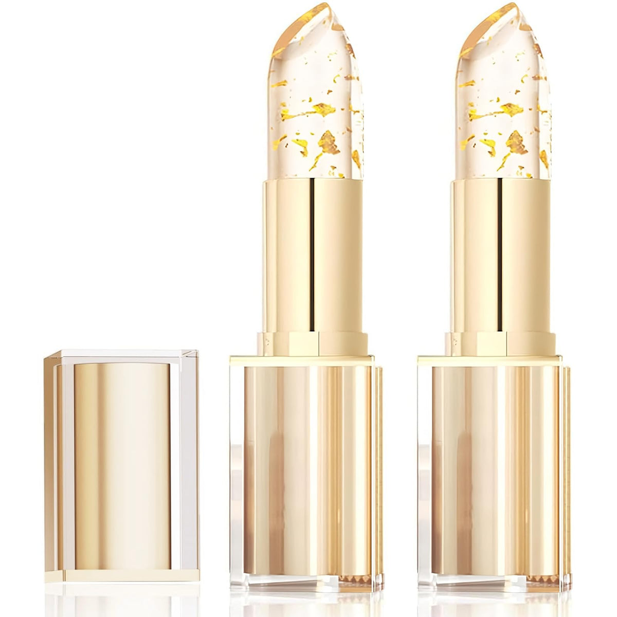 Vienflona color-changing lipstick 2pcs hero image shows adaptive pink shade on lips.