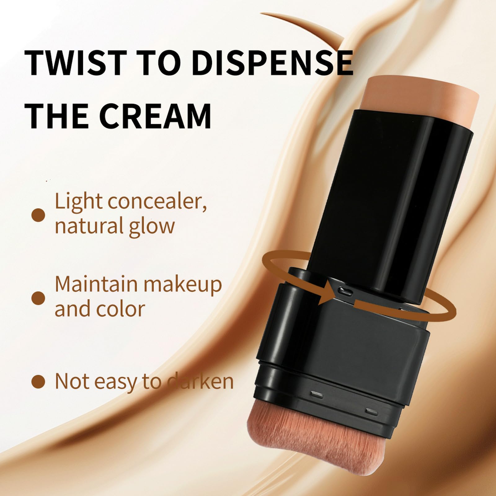 Vienflona Foundation Stick foundation end close-up showing full-coverage formula.