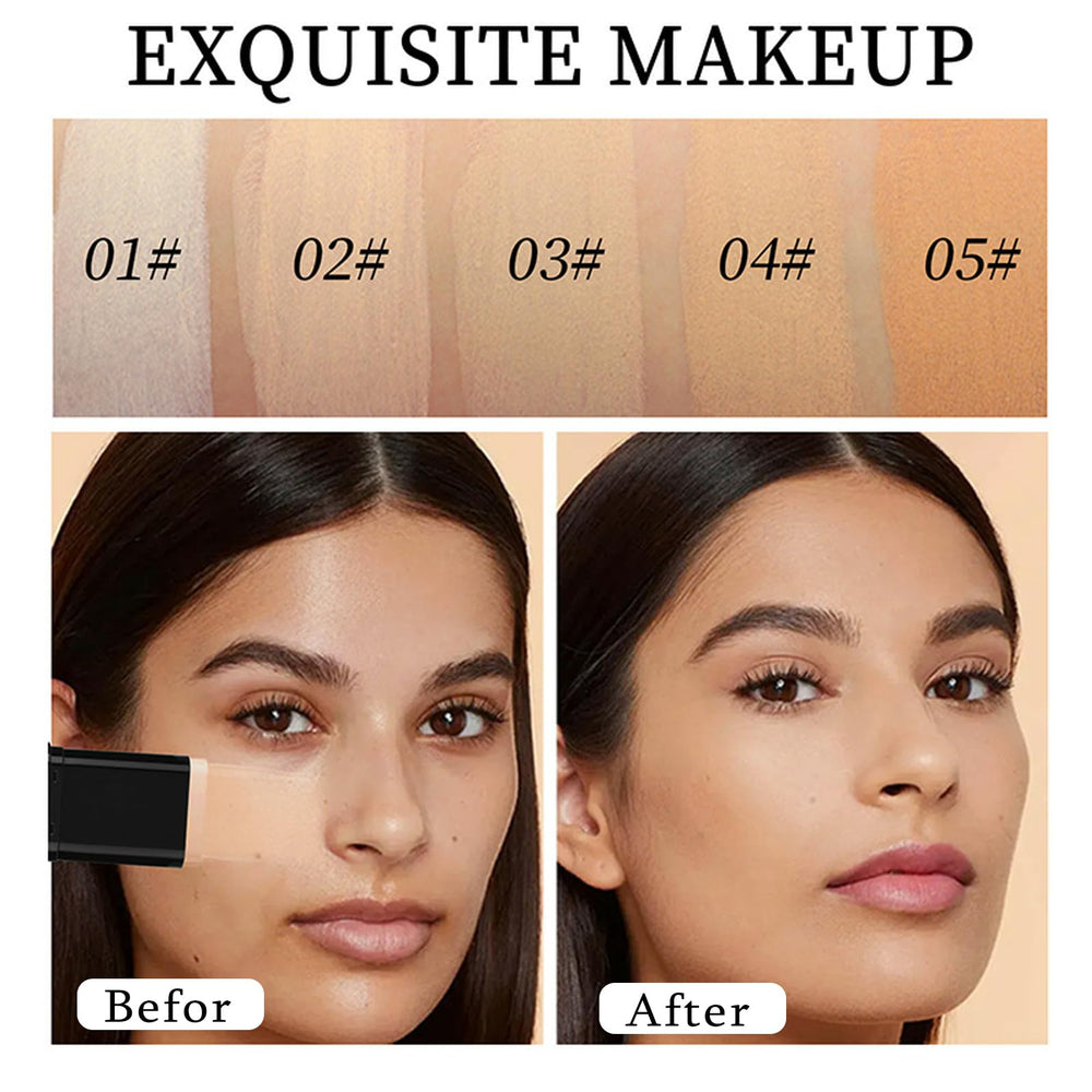 Vienflona Foundation Stick hydration formula imagery showing skin comfort and reduced dryness.