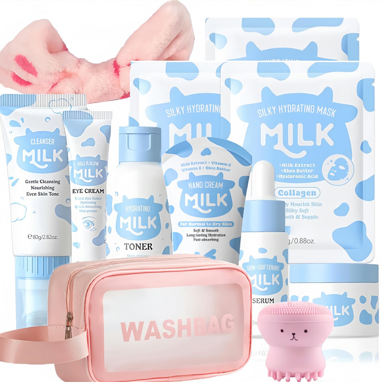 Vienflona Milk Skincare Set packaging presents a travel-friendly all-in-one kit for gentle kids’ skincare.