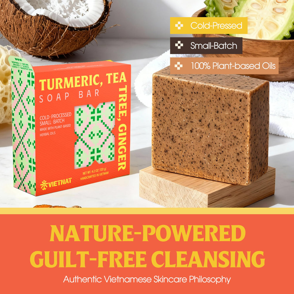 VIETNAT botanical-scent notes from tea-tree and ginger enrich shower routine.