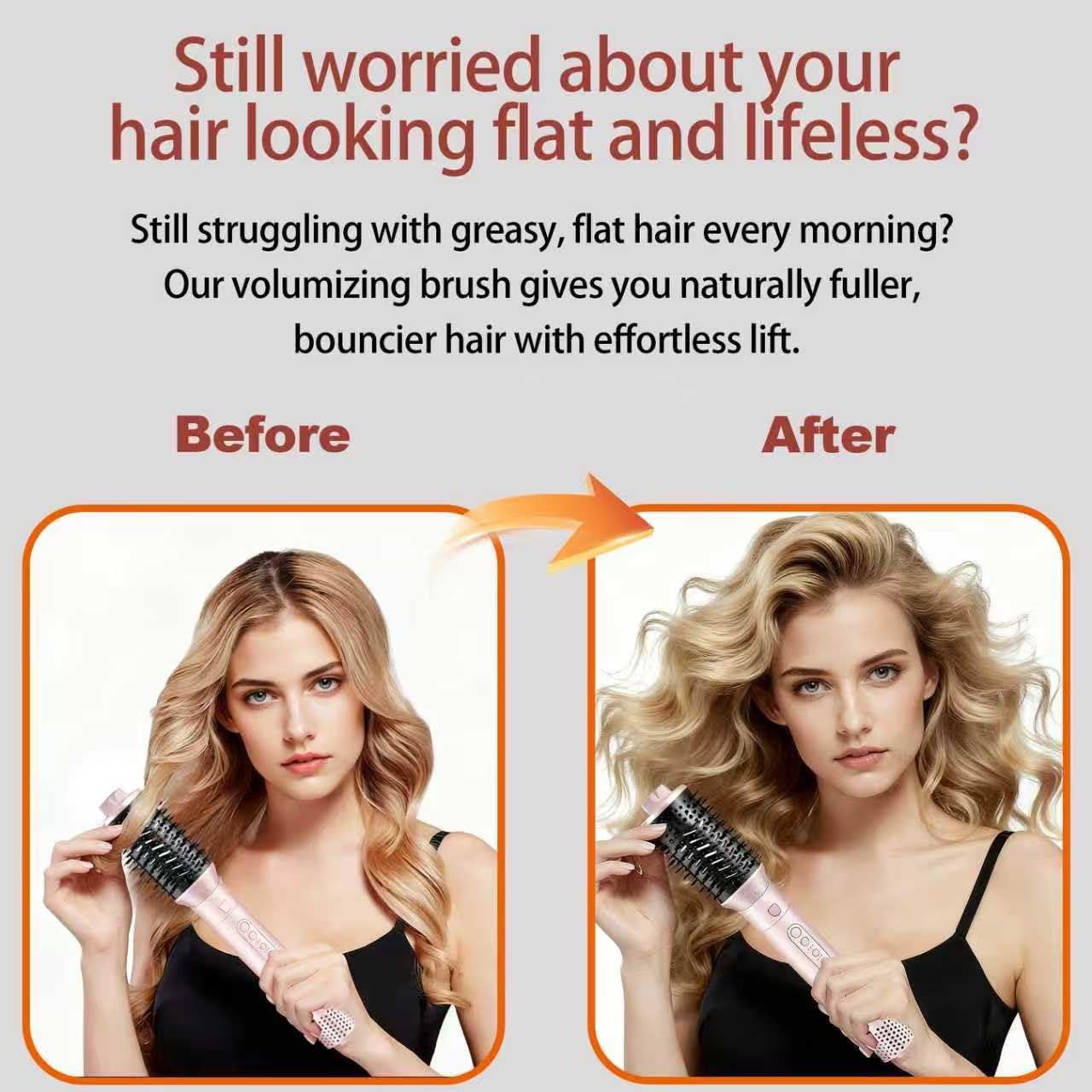 Vietoraeud volumizing brush lift at roots, adds natural body.