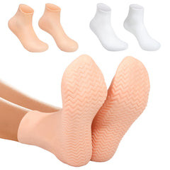 Vigdit silicone moisturizing socks pack 2-xl white and beige for comfortable moisture