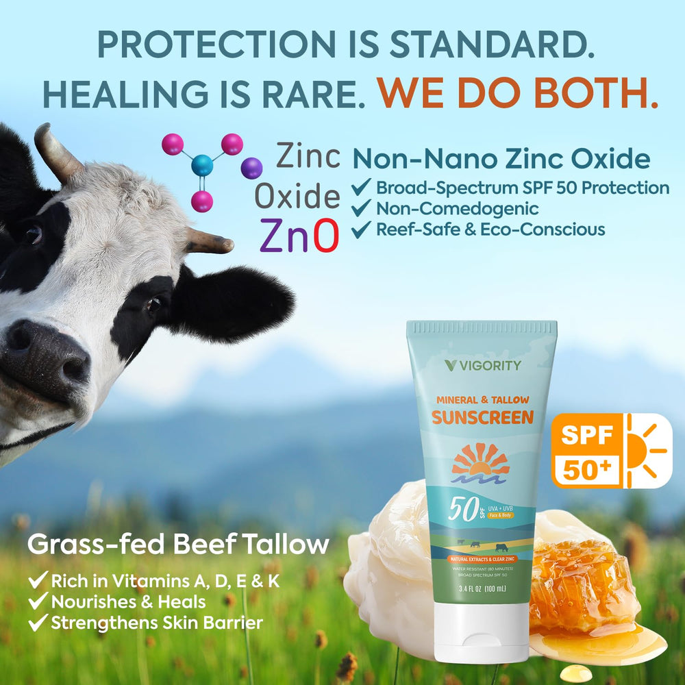 Vigority beef tallow sunscreen family-use scene with kids and adults
