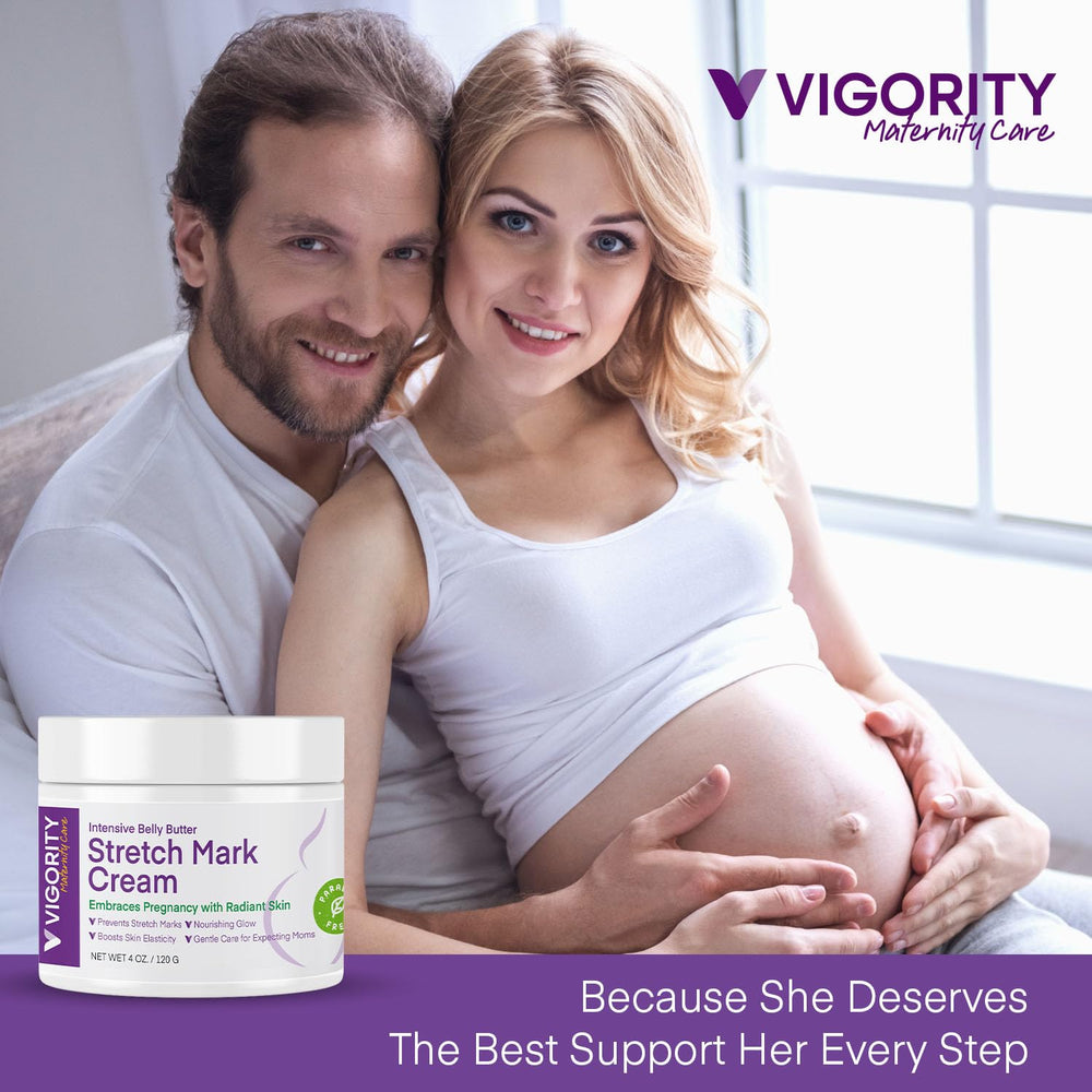 Vigority-customer-care-support-visual-card suggests dedicated help during motherhood skincare.