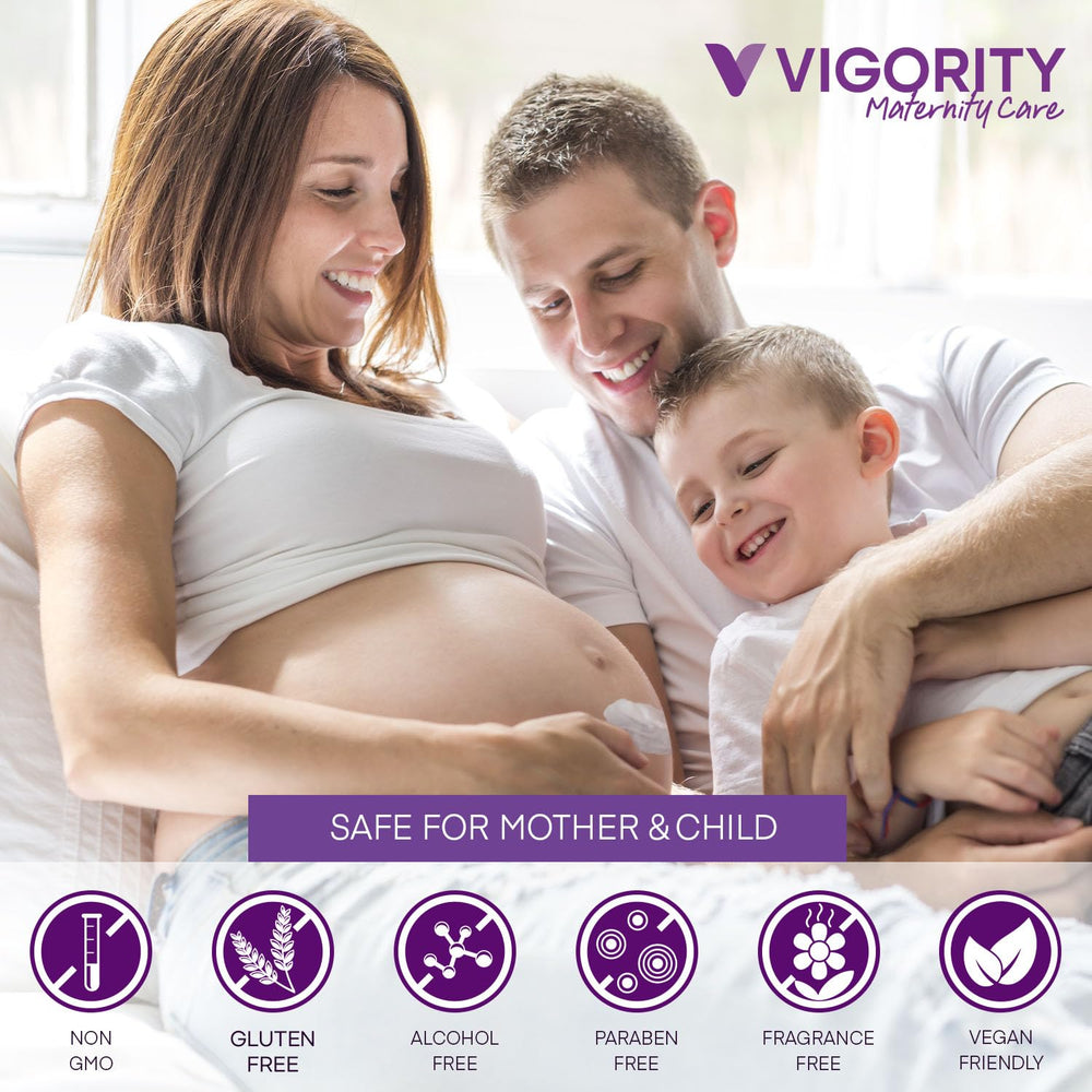 Vigority-dermatologist-recommended-stretch-mark-cream-label signals professional endorsement.