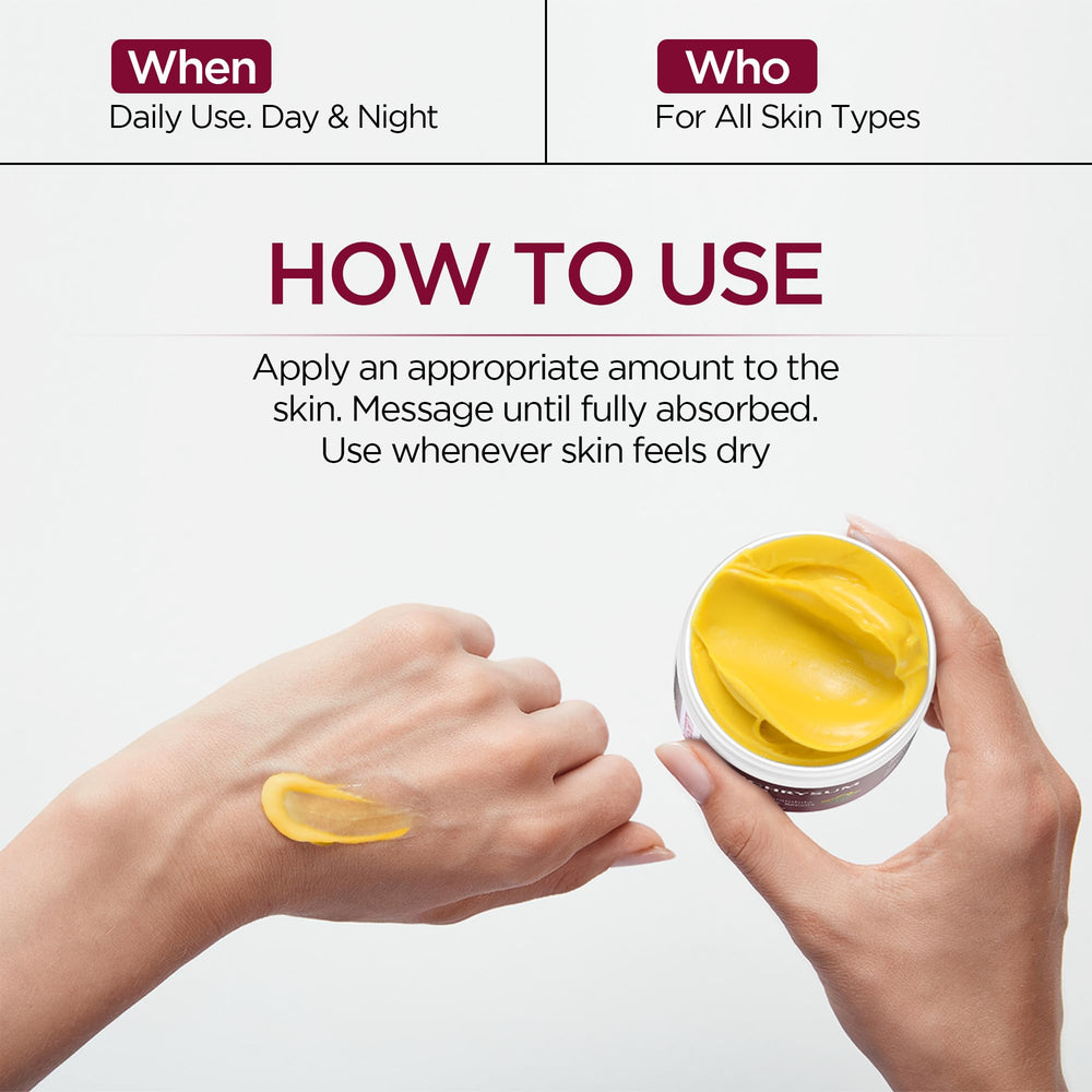 Vigority Helichrysum Balm soft-glide demonstrates quick, non-greasy application.