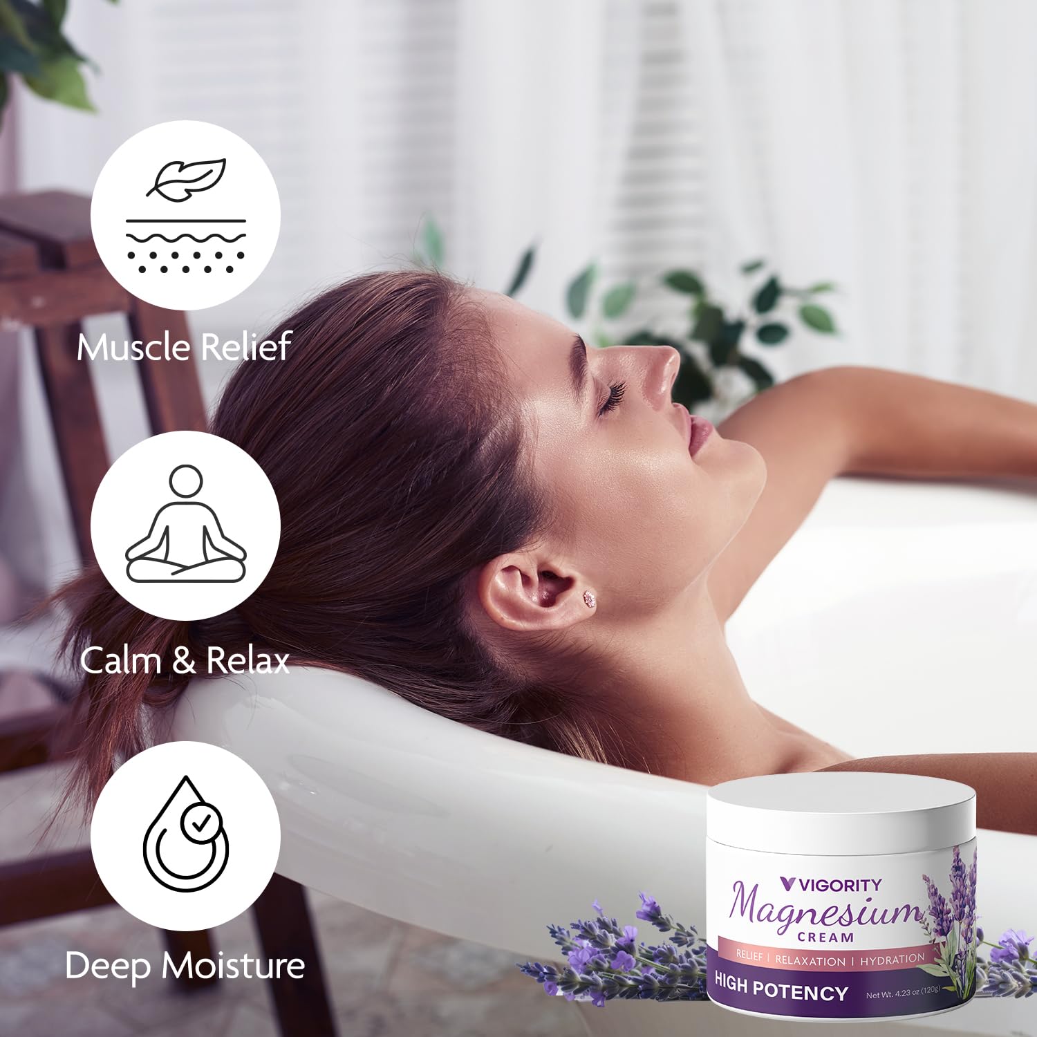 Application on a child's arm showing a soothing bedtime ritual with Vigority lotion.