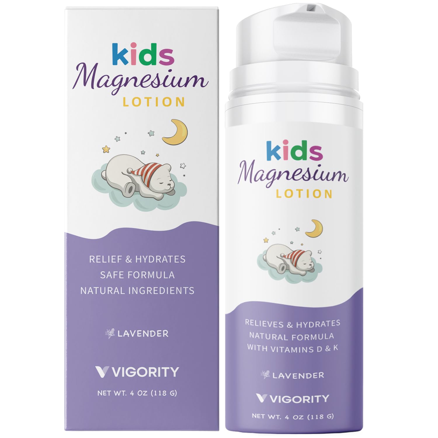 Vigority Magnesium Lotion closeup during bedtime routine for calm, restful sleep support