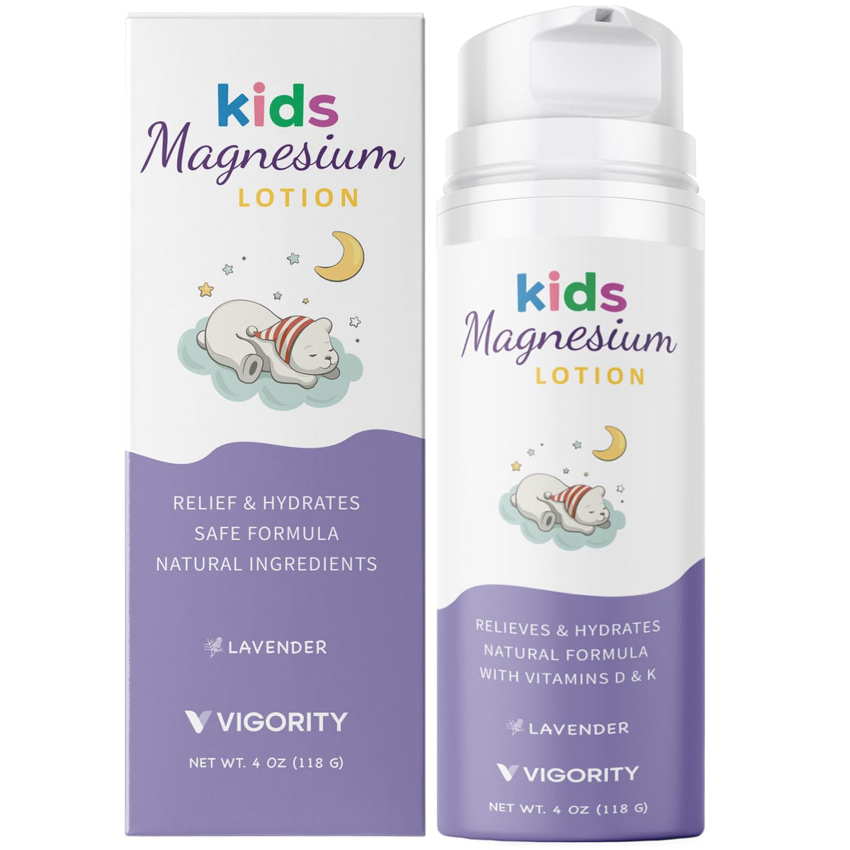 Vigority Magnesium Lotion closeup during bedtime routine for calm, restful sleep support