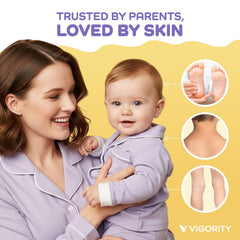 Vigority magnesium lotion soothing ingredients displayed for sensitive skin care.