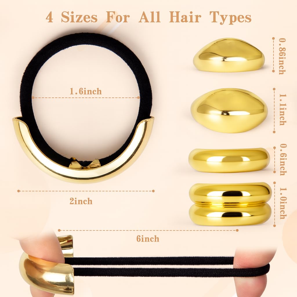 Vigorpace gold hair cuffs with shiny geometric design to elevate updos.