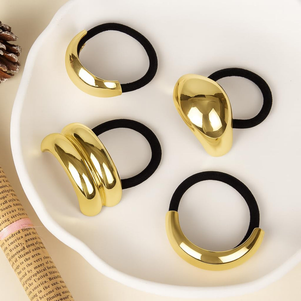 Vigorpace gold hair ties packaged as a stylish gift for women and girls.