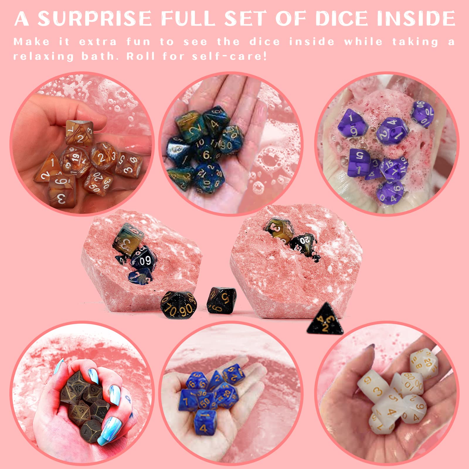 VIIPHA bath bomb reveals surprise dice inside during soak for fun