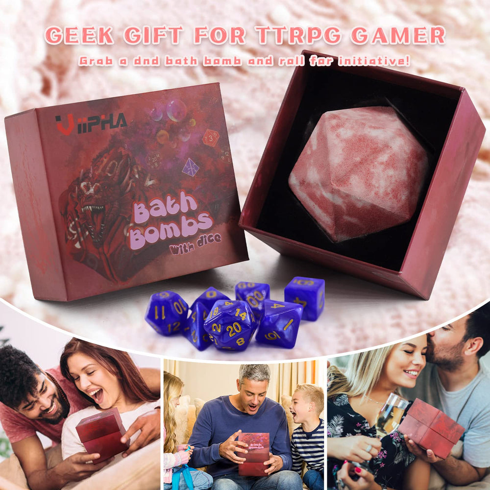 VIIPHA gift box presentation of the D20 bath bomb as a present