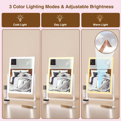 ViKert makeup mirror 360-degree rotation for flexible angle adjustment.