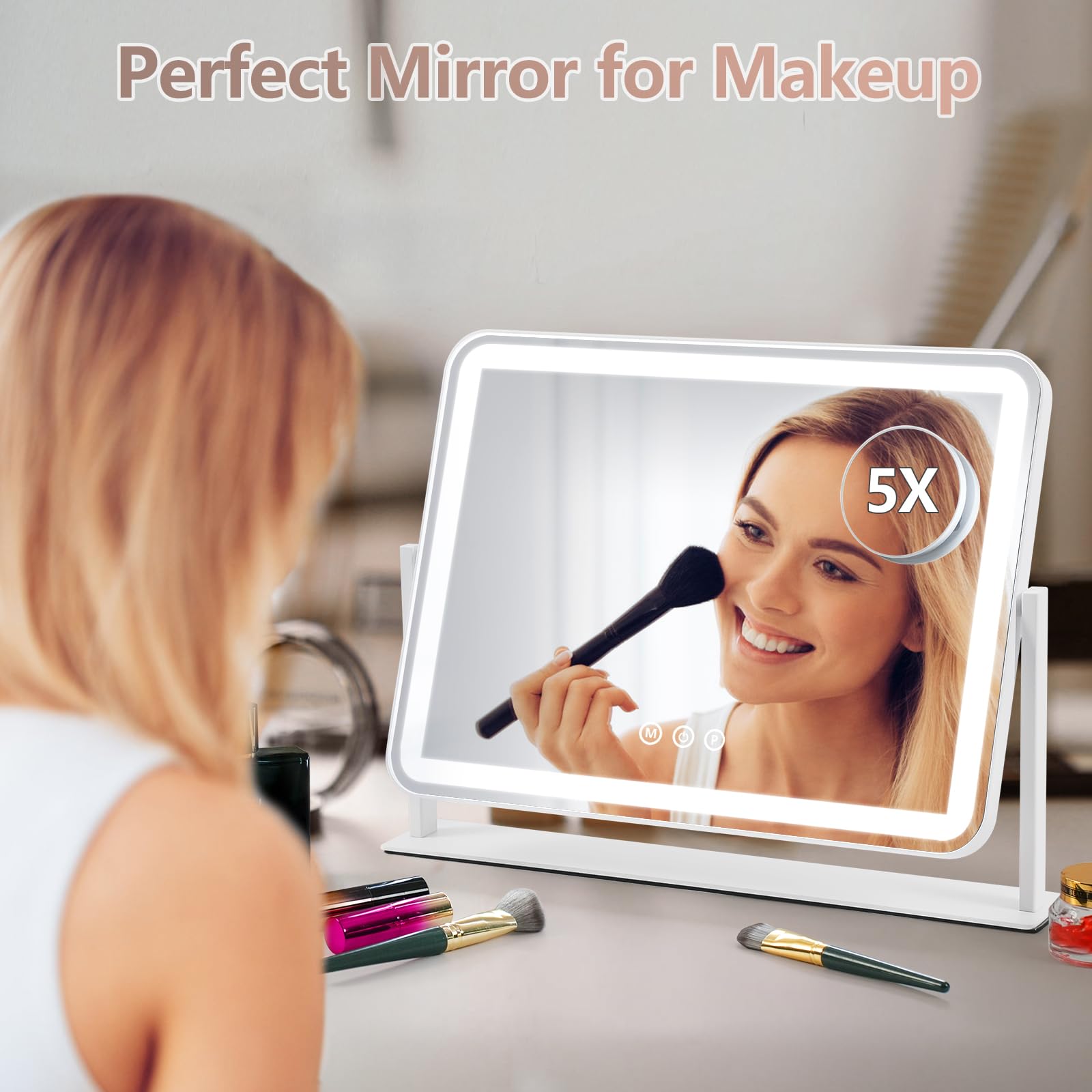 ViKert large 17 by 14 inch mirror offers full-face visibility