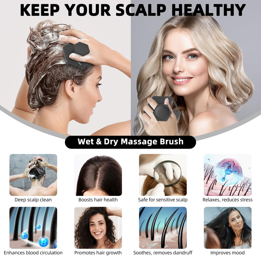 VIKICON all hair types friendly scalp massager supports scalp and beard care