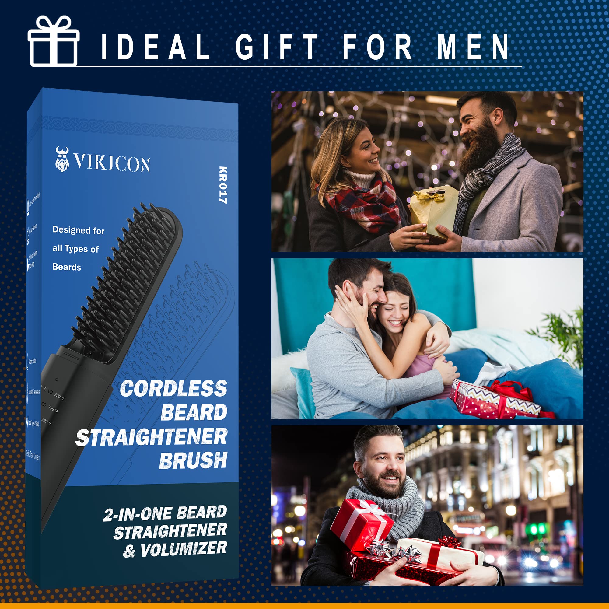 VIKICON beard straightener cleaning cover included for easy maintenance