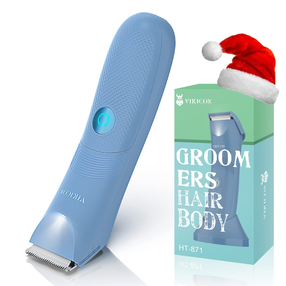 VIKICON bikini-trimmer close-up with ceramic blade for gentle, sensitive-skin grooming.