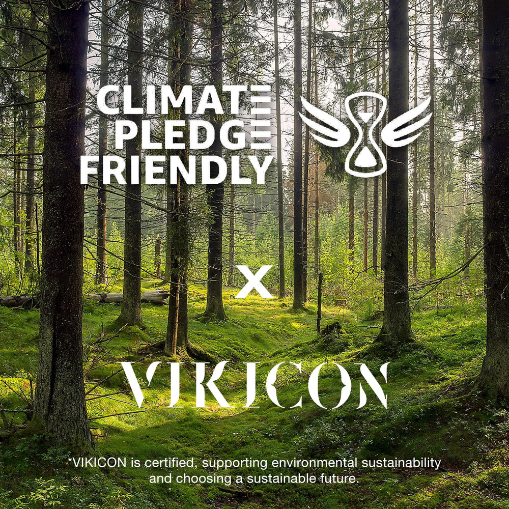VIKICON ClimatePartner eco-friendly packaging badge on packaging.