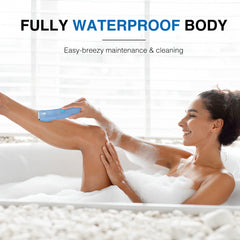 VIKICON hypoallergenic ceramic blade image showing smooth bikini line grooming.