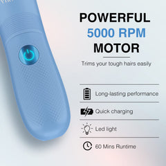 VIKICON bikini trimmer LED light enabling precise detail on curves.