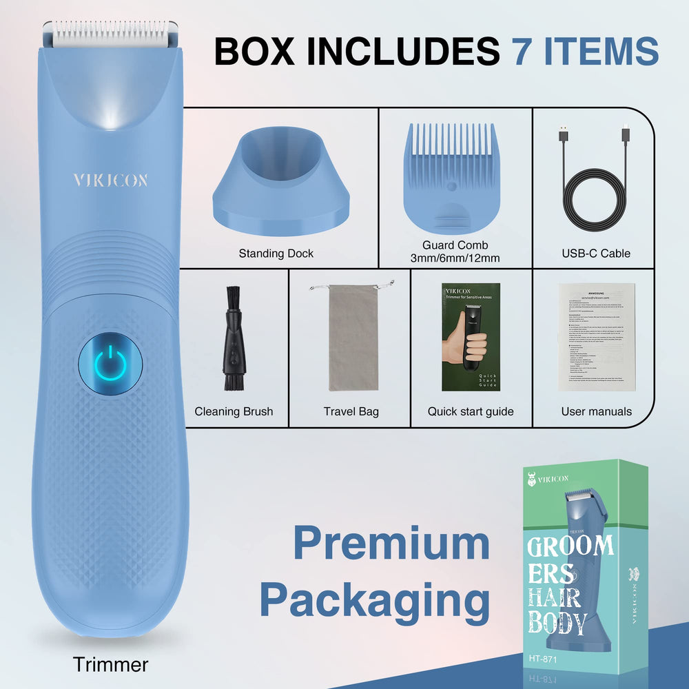VIKICON travel-ready design with compact form and storage pouch for on-the-go grooming.