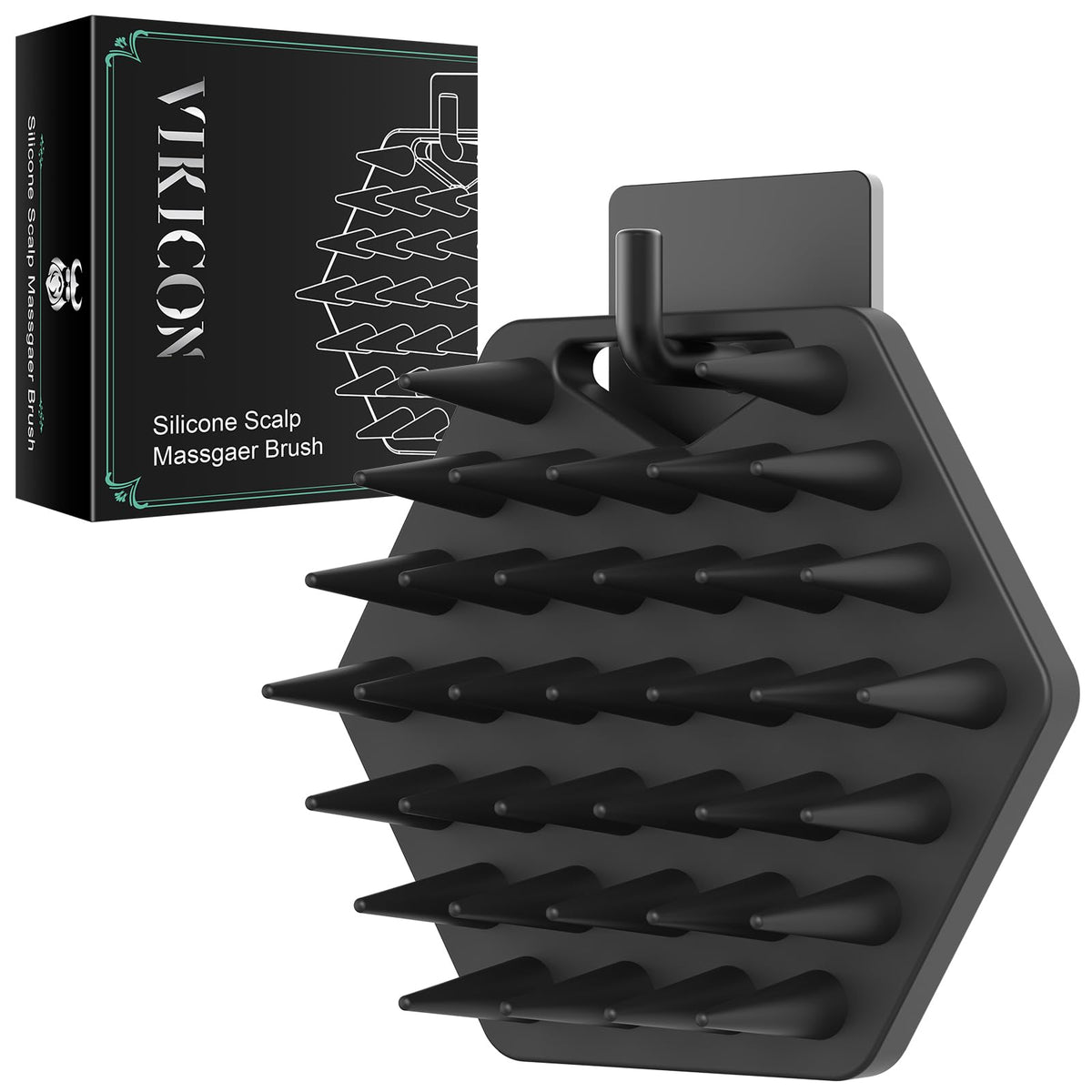 VIKICON silicone scalp massager with durable one-piece design for long-lasting use