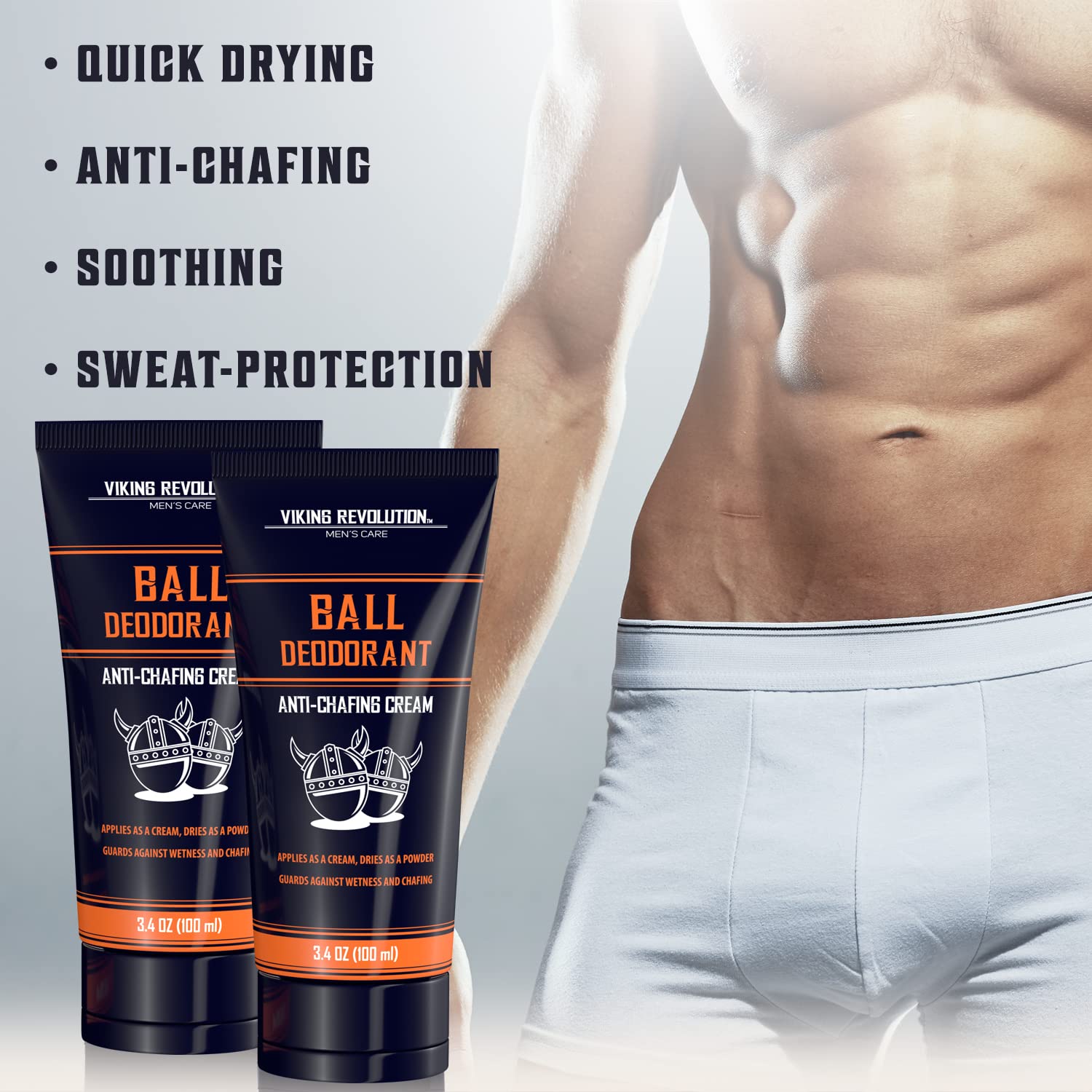 Viking Revolution anti-chafing-closeup shows moisture absorption and friction reduction.