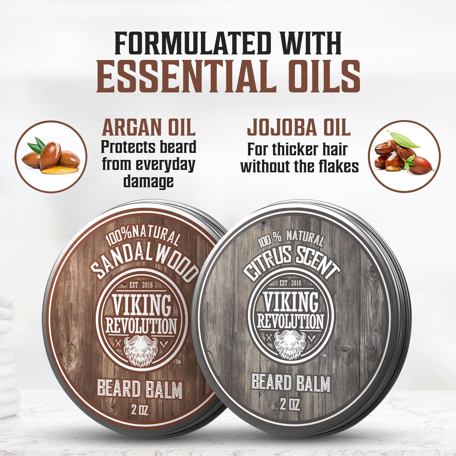 Viking Revolution beard balm with argan oil for conditioning