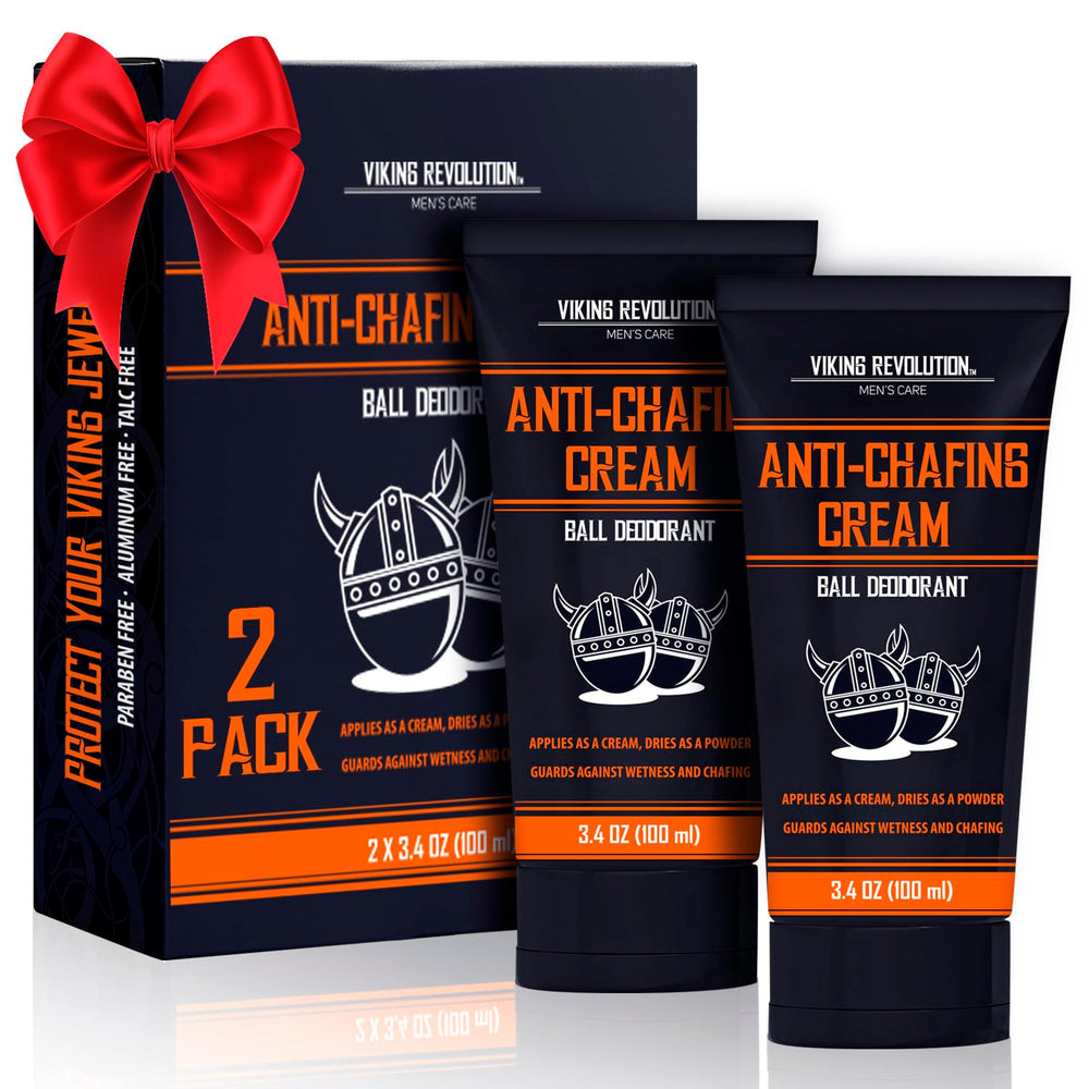 Viking Revolution ball-deodorant application demonstrates quick-dry formula for daily comfort.