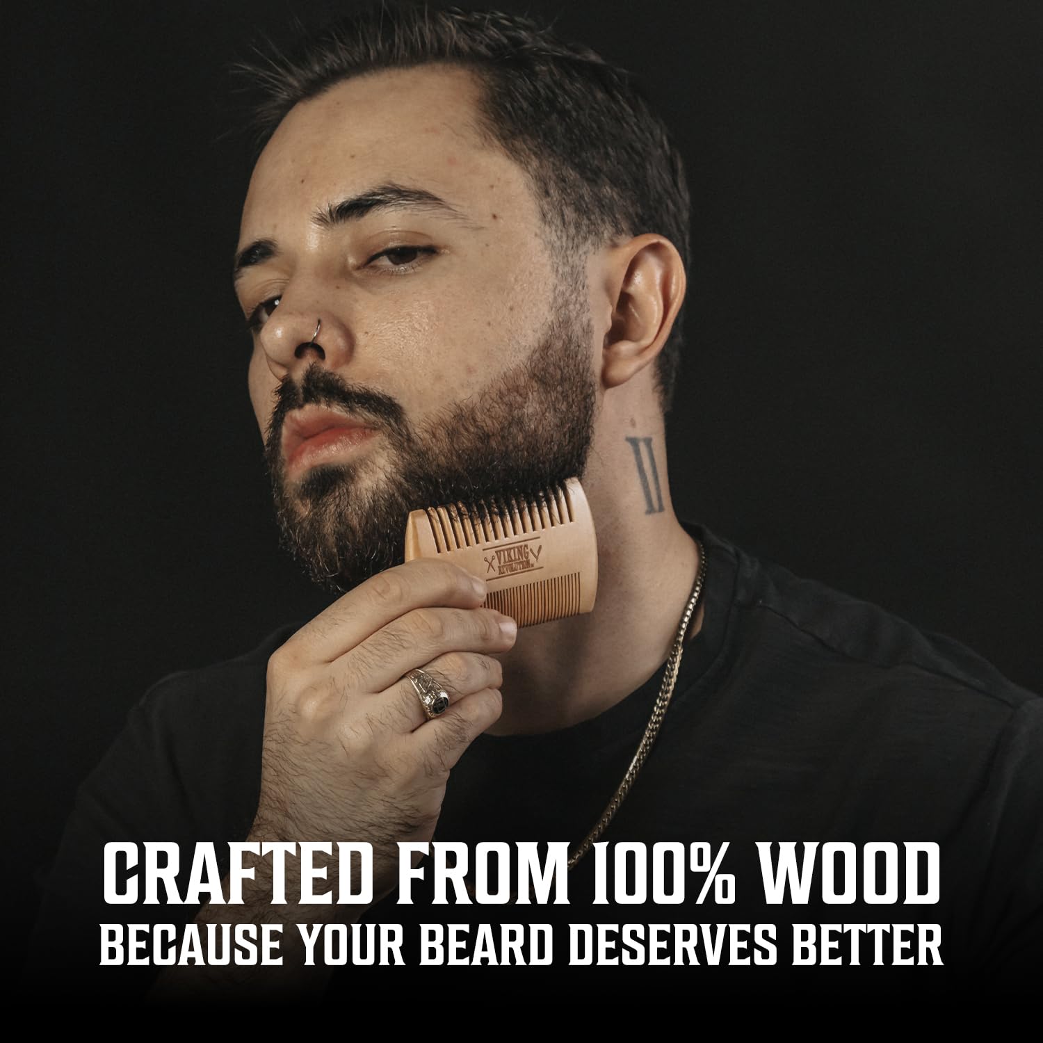 Viking Revolution beard balm citrus pictured for conditioning with a bright citrus aroma.