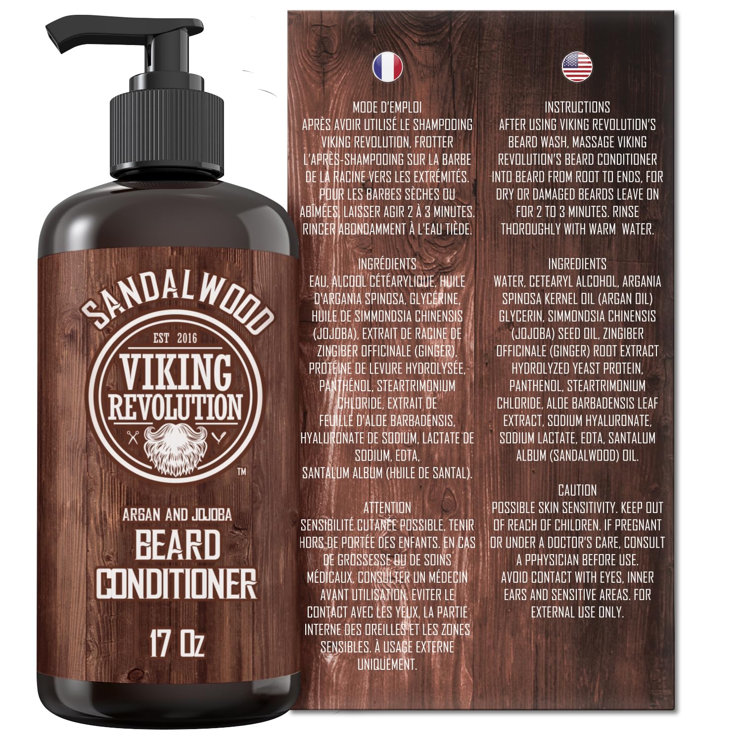 17oz label indicates long-lasting supply for beard upkeep.