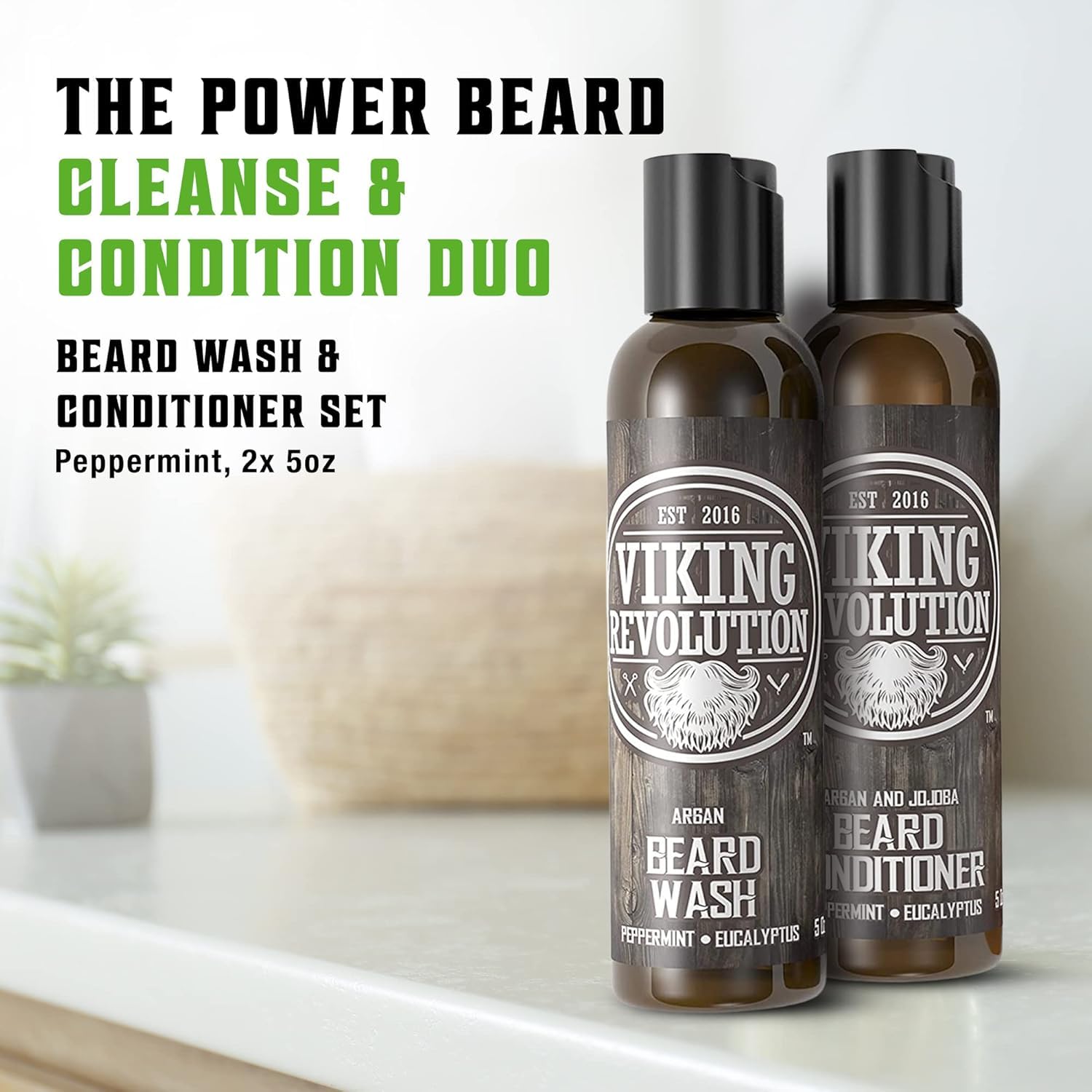 Viking Revolution Beard Conditioner smoothing for detangled, softer beard.