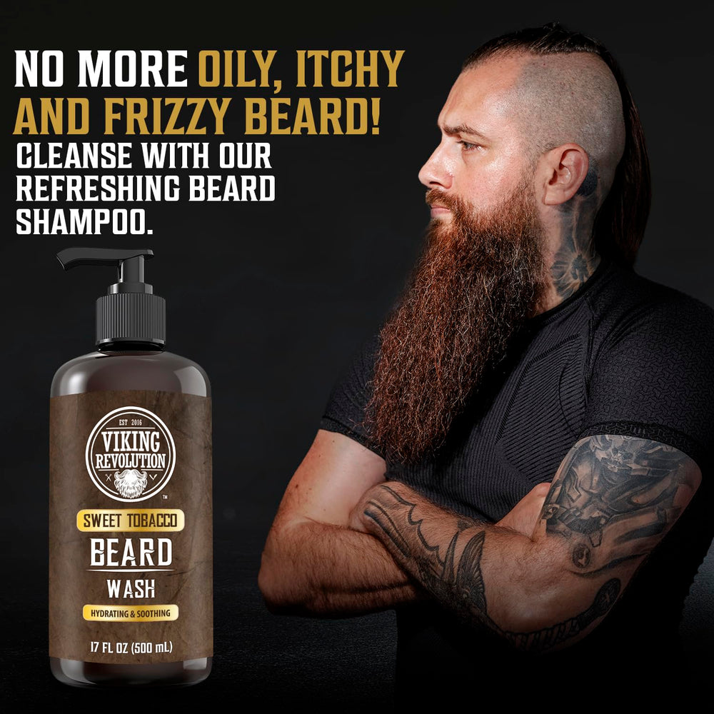 Viking Revolution Beard Oil bottle with argan and jojoba for deep moisturization.