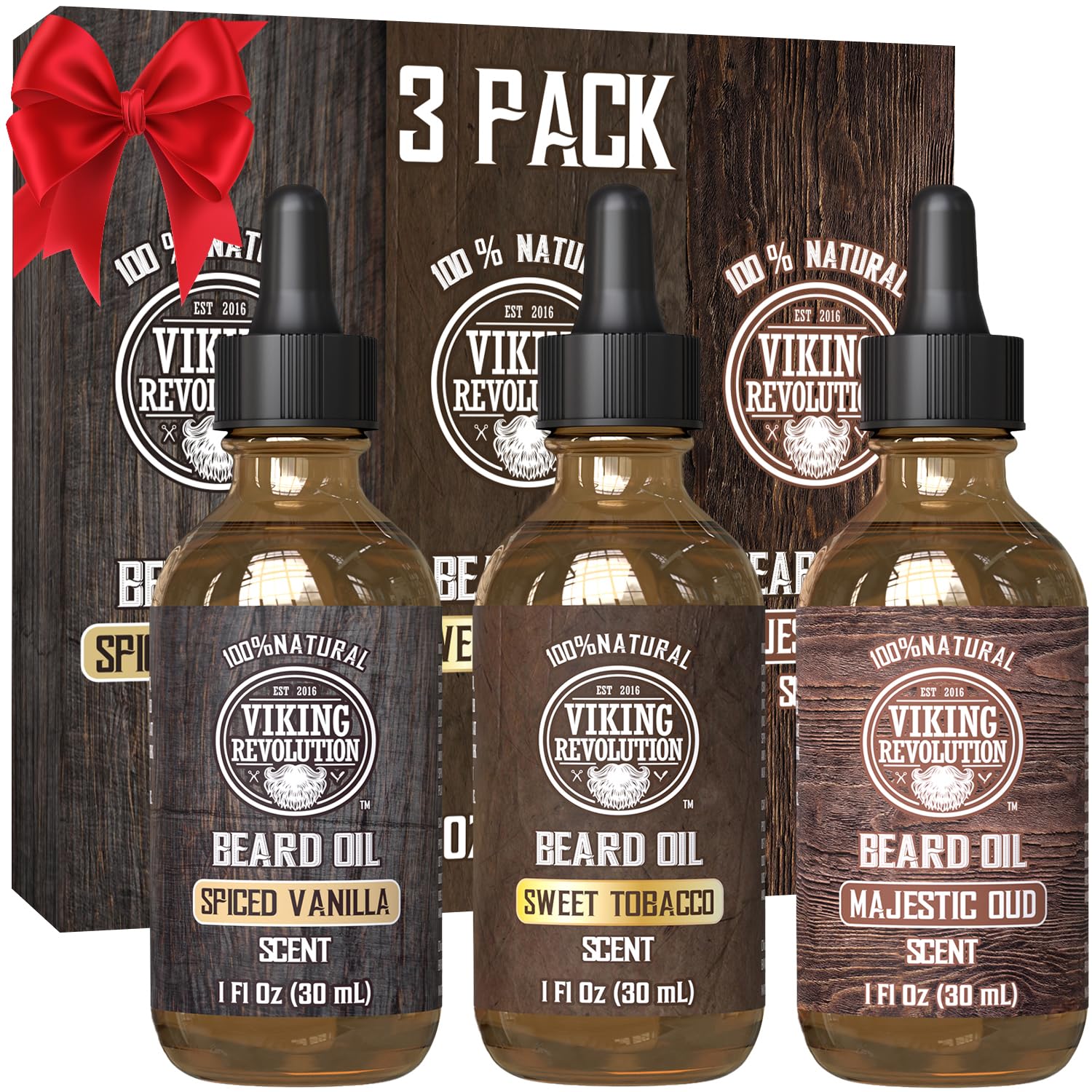 Viking Revolution beard oil spiced vanilla pour for a refined grooming ritual.