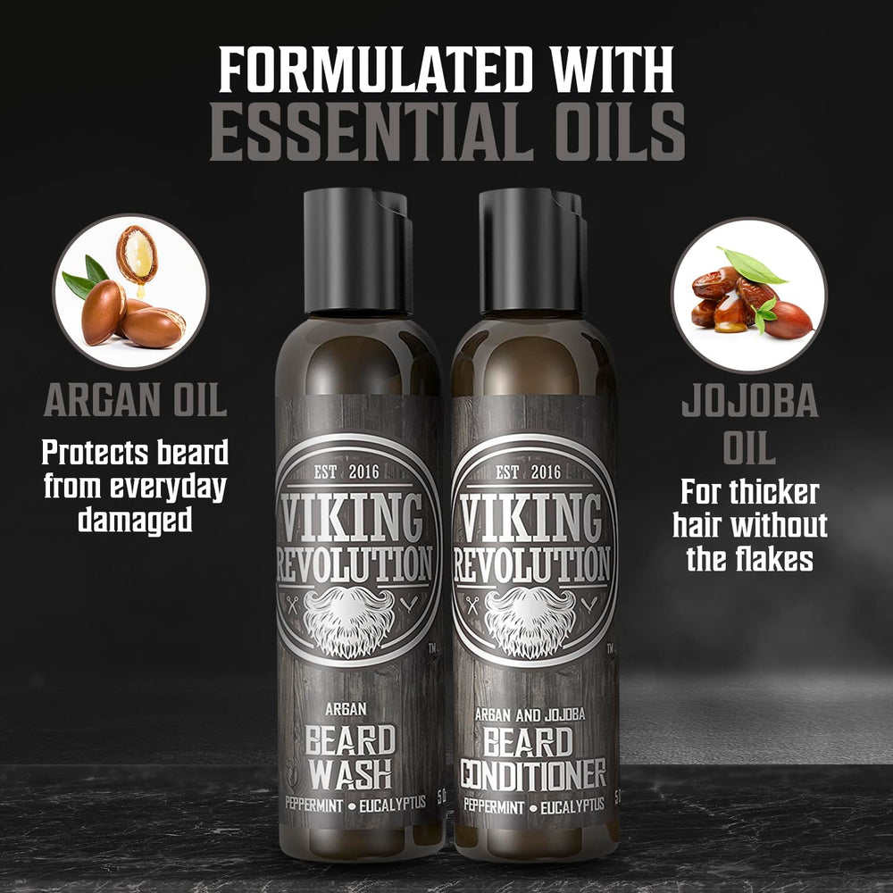 Viking Revolution unscented beard oil illustrated for hydration without fragrance.