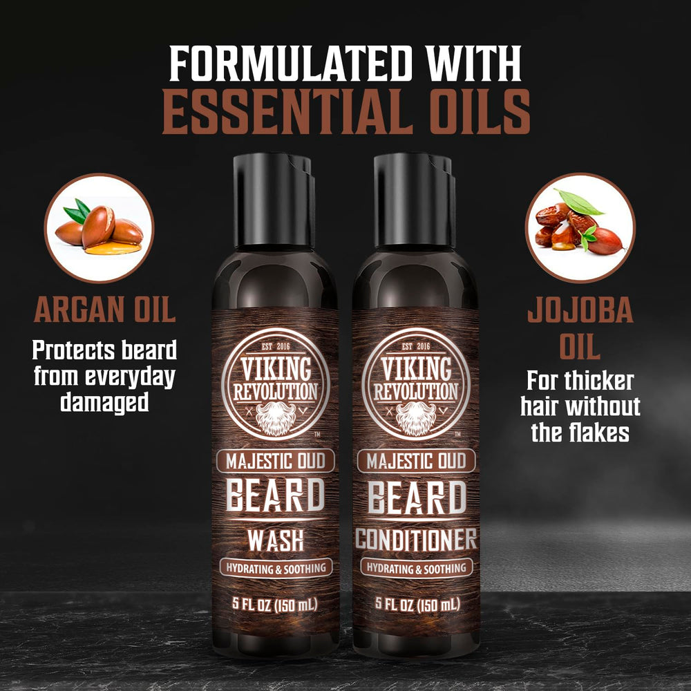 Viking Revolution beard softening glow after washing for smoother feel.