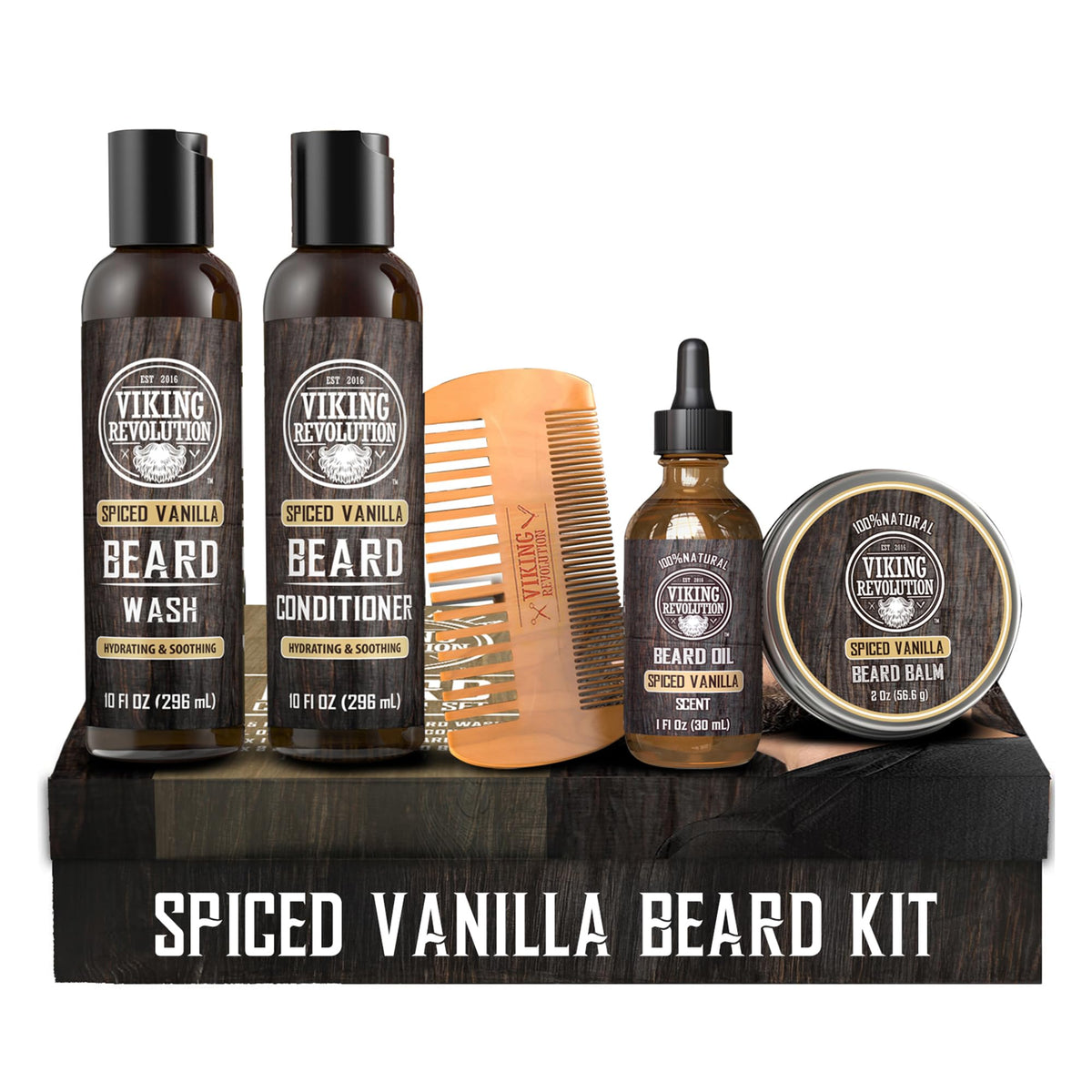Viking Revolution beard wash bottle for clean, nourished skin and hair.